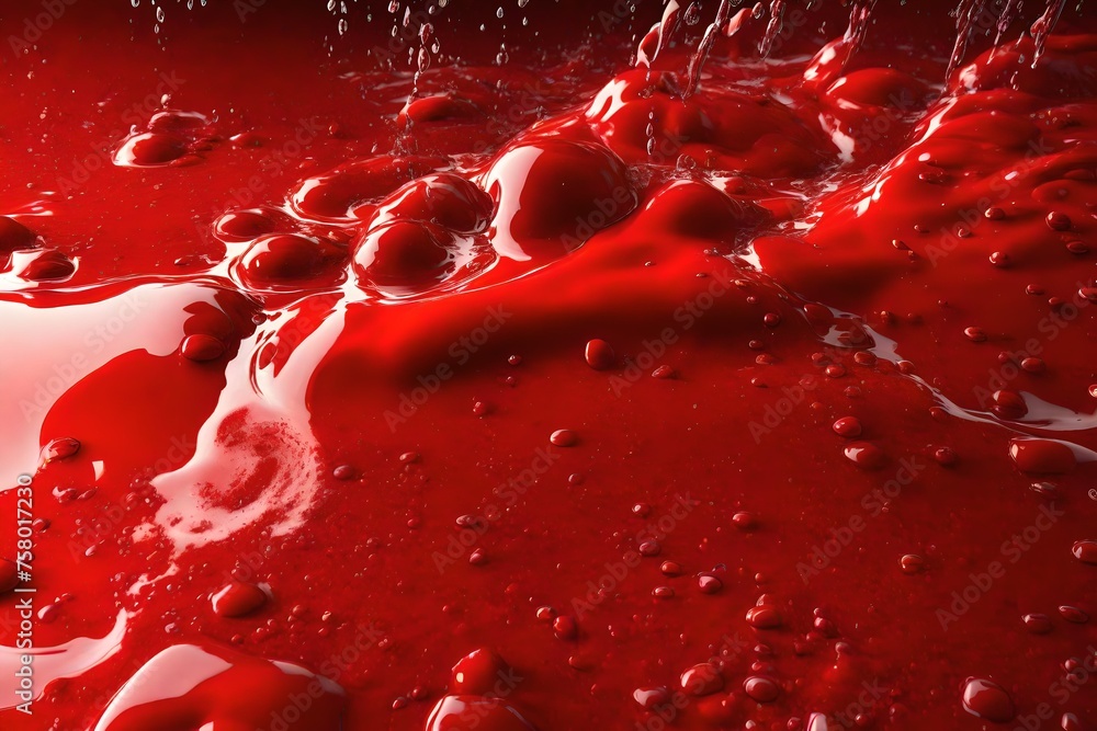 A vibrant red surface with a splash of water on top. Perfect for adding a pop of color and freshness to any design A vibrant red surface with a splash of water on top. Perfect for adding a pop of color and freshness to any design