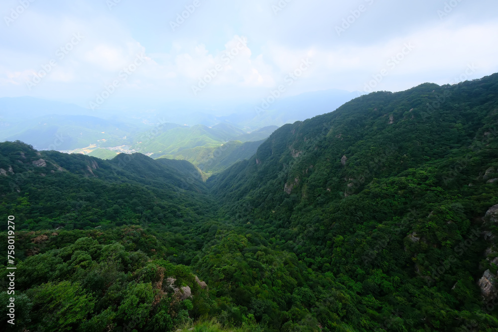 aerial view green mountain hill nature landscape. In Anji County, Huzhou, Zhejiang, China aerial view green mountain hill nature landscape. In Anji County, Huzhou, Zhejiang, China