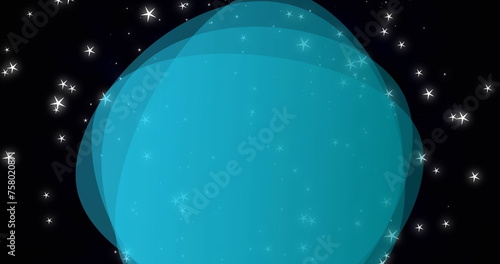 Image of shapes and stars over black background