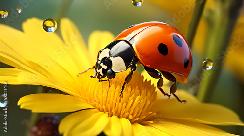 A close-up macro photo of a vibrant ladybug © Derby