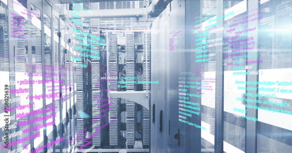 Image of data processing over computer servers Image of data processing over computer servers