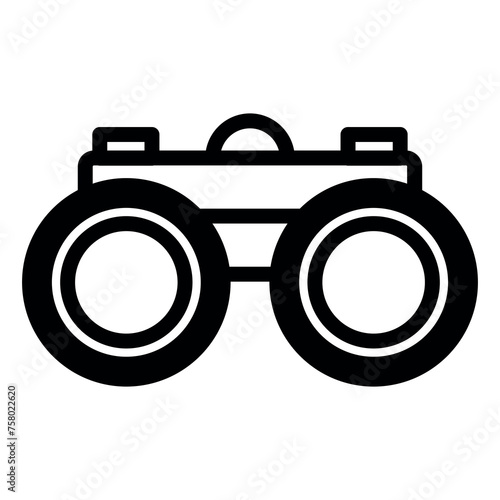 black vector binoculars icon on white background