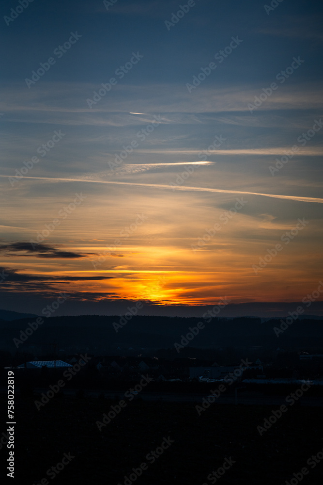 Blue Horizon: Capturing the Sunset in Shades of Orange and Blue