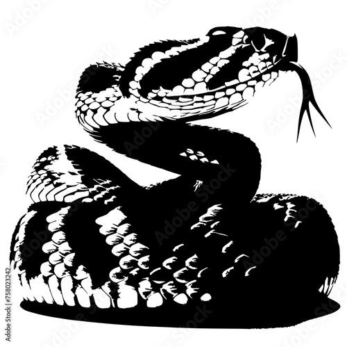 black and white rattle snake