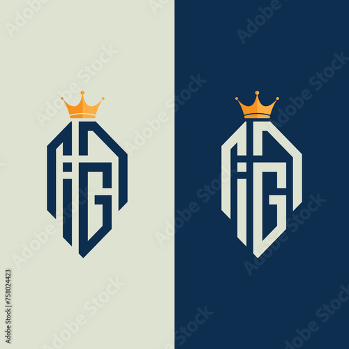 Letter IG GI monogram logo. creative minimal IG logo