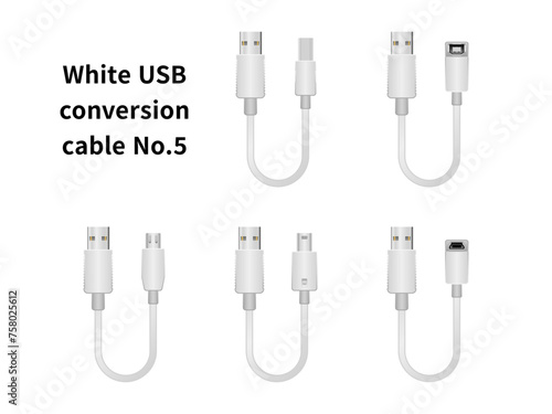 白いUSB変換ケーブル No.5