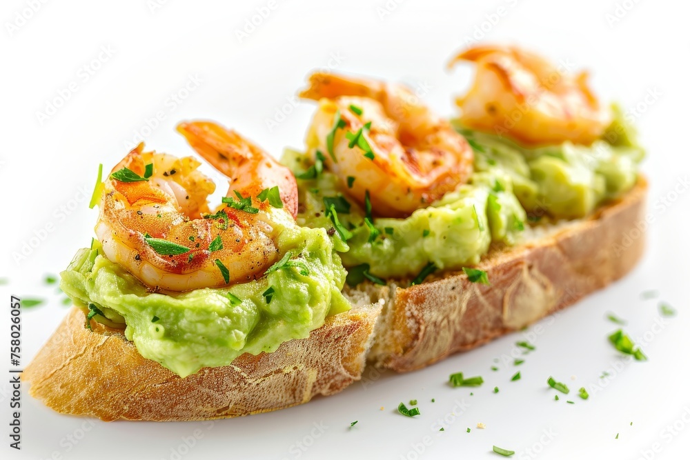 Avocado Shrimp Bites Mashed avocado and spicy shrimp atop baguette slice food photogrphy Avocado Shrimp Bites Mashed avocado and spicy shrimp atop baguette slice food photogrphy