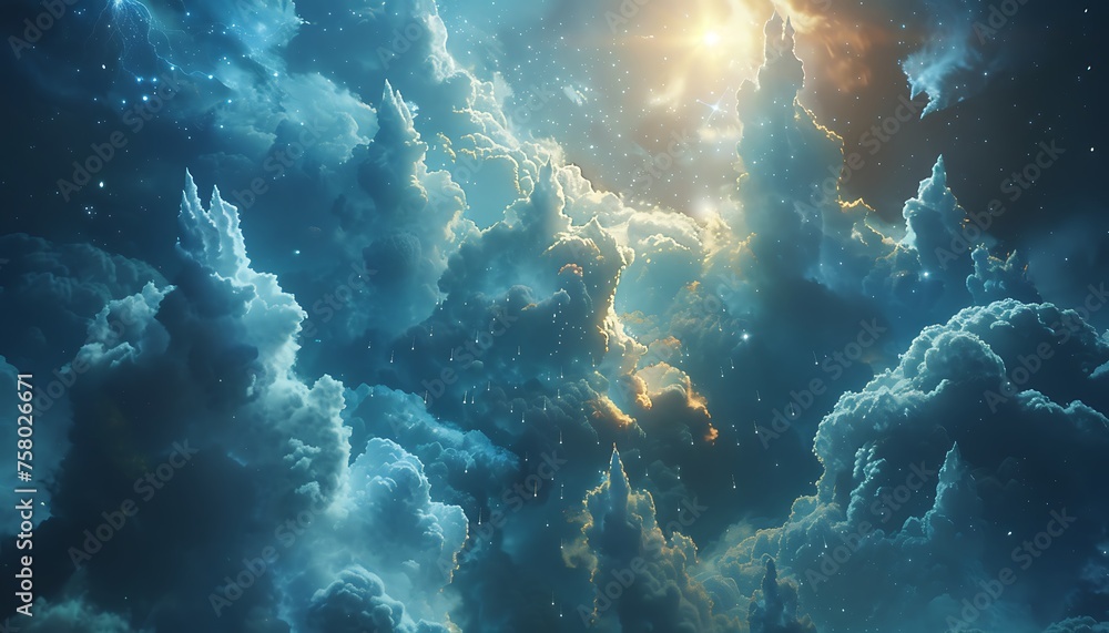 Breathtaking Odyssey, Cloud Migration Unveiled as Interstellar Journey of Data Pods - obrazy, fototapety, plakaty 
