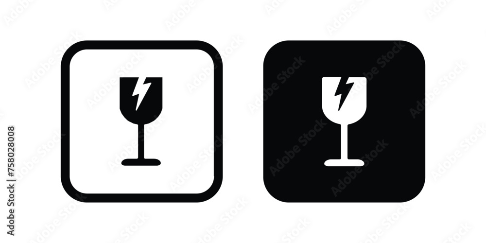 Fragile icon. flat illustration of vector icon Fragile icon. flat illustration of vector icon