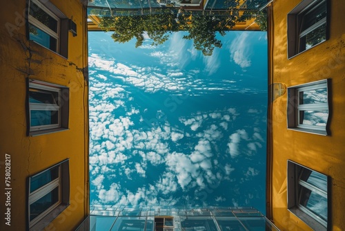 A window that shows the world upside down