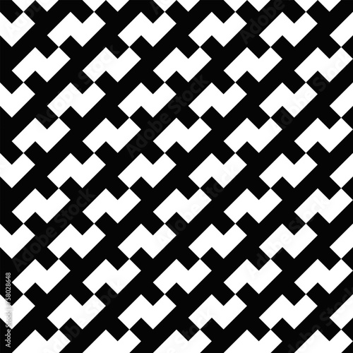 Diagonal seamless monochrome pattern background - repeating repetitive abstract vector graphic