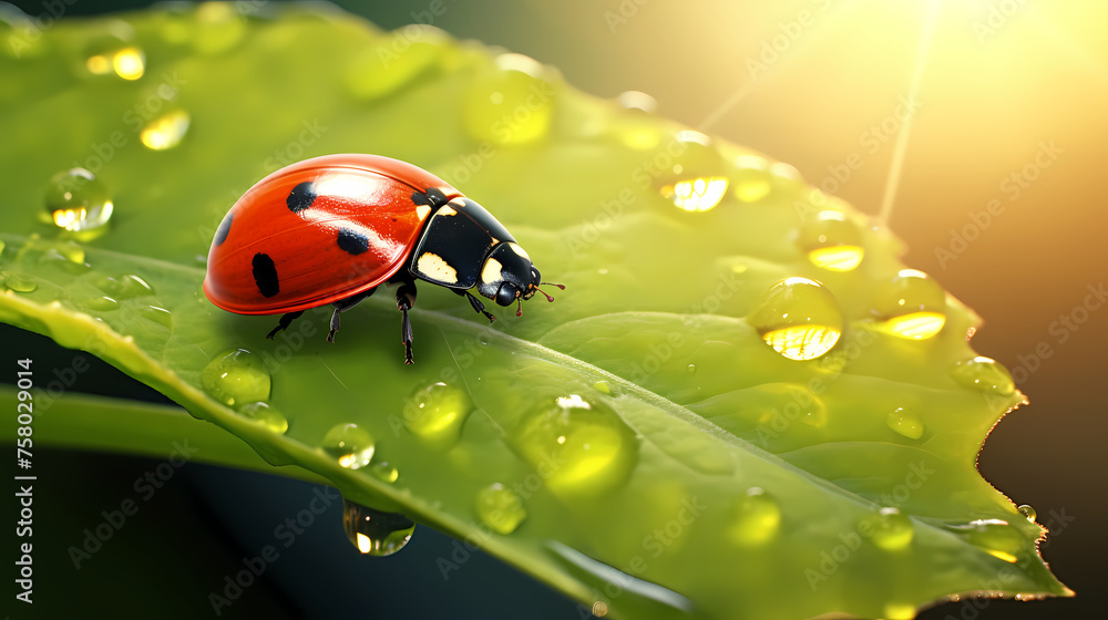 Macro shot, beautiful ladybug Macro shot, beautiful ladybug