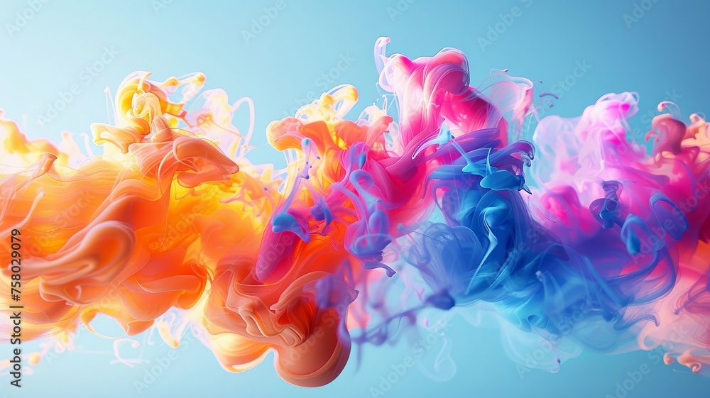 Fototapeta premium Abstract flow of vivid pigments in a high-resolution natural setting