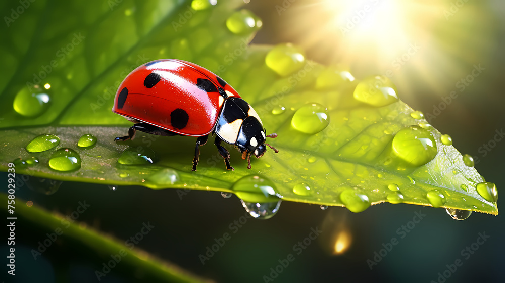 Macro shot, beautiful ladybug Macro shot, beautiful ladybug