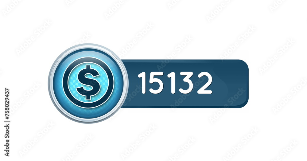 Digital image of a dollar icon with increasing numbers on a white background 4k Digital image of a dollar icon with increasing numbers on a white background 4k