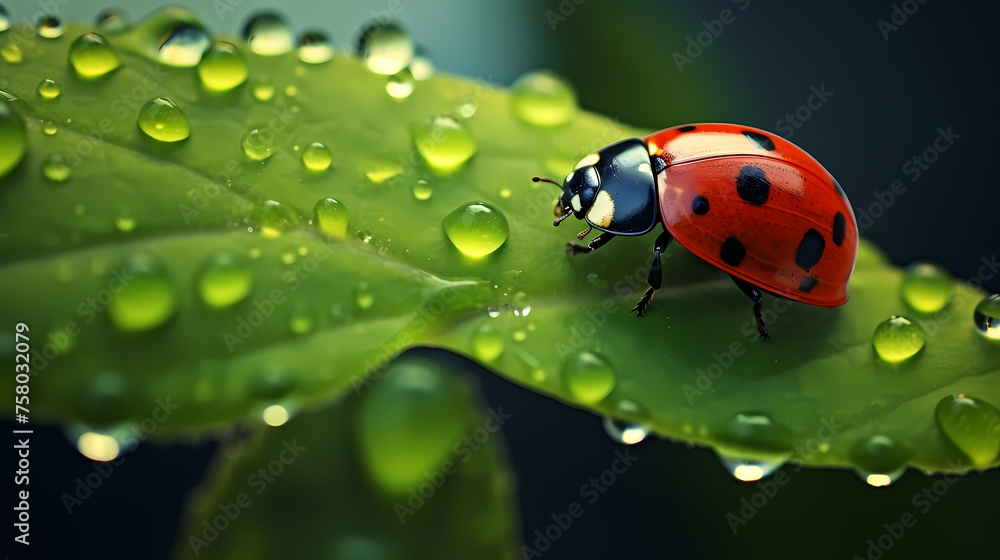 Macro shot, beautiful ladybug Macro shot, beautiful ladybug