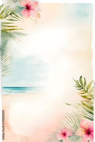 Vorlage - Briefpapier - Urlaubsgefühl - Erholung - Aquarell