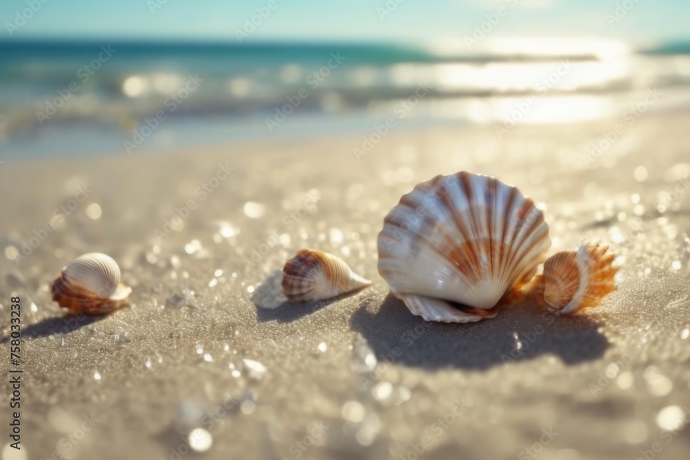 the sea abstract background vacation shells sand beach the sea abstract background vacation shells sand beach