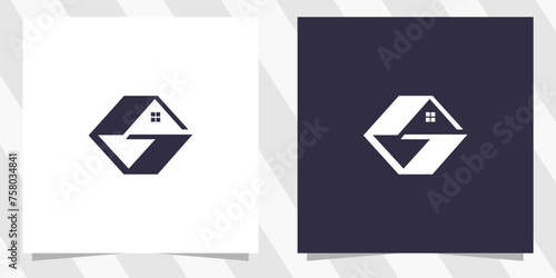 letter g with home logo design