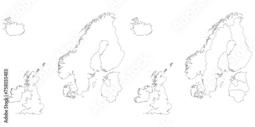 Canvastavla Northern Europe country Map