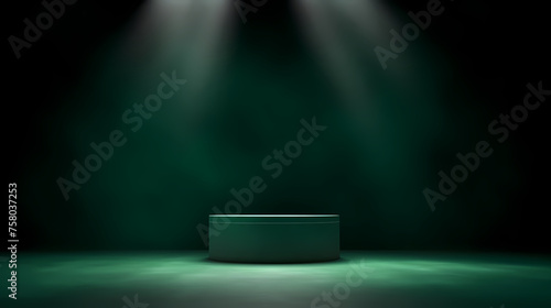 Light trails on podium, minimal abstract product placement background