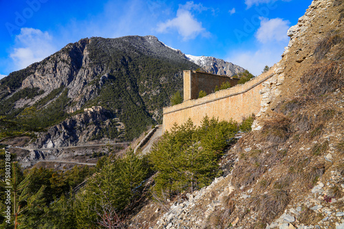Fort Dauphin fortress near the Alpine town of Briançon next to the Italian border in the French department of Hautes-Alpes - Advanced post ensuring surveillance of the Vallon du Fontenil