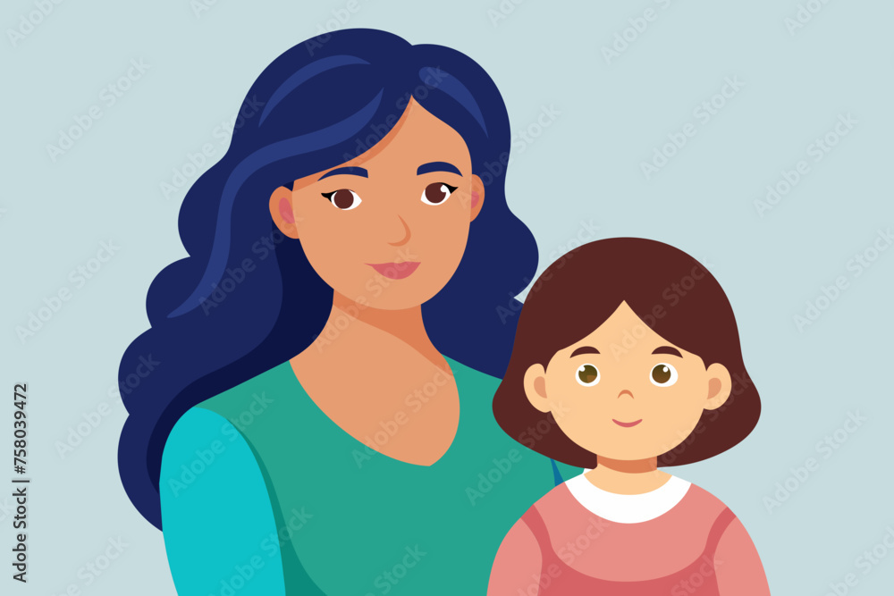 Mom and Child vector illustration