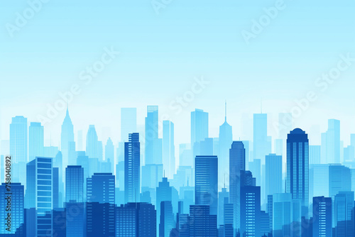 都会の背景、ビル、ビジネス、青