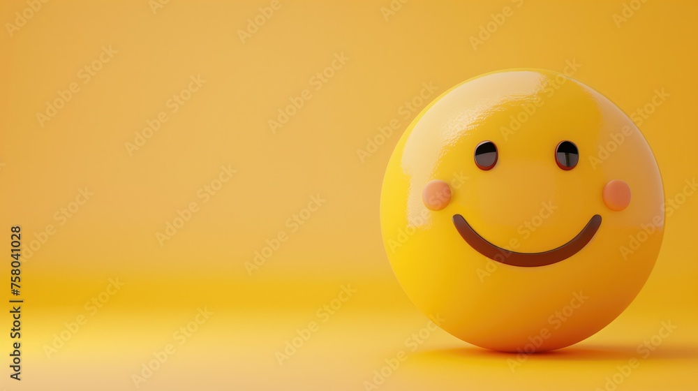 Smiling Face Yellow Emoji Faces on Yellow Studio Background Smiling Face Yellow Emoji Faces on Yellow Studio Background