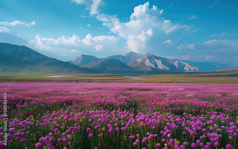 Spring flower scenery in Xinjiang, China,created with Generative AI tecnology. Spring flower scenery in Xinjiang, China,created with Generative AI tecnology.