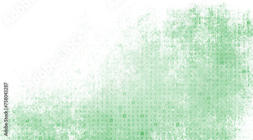 Green abstract white background overlay with binary code