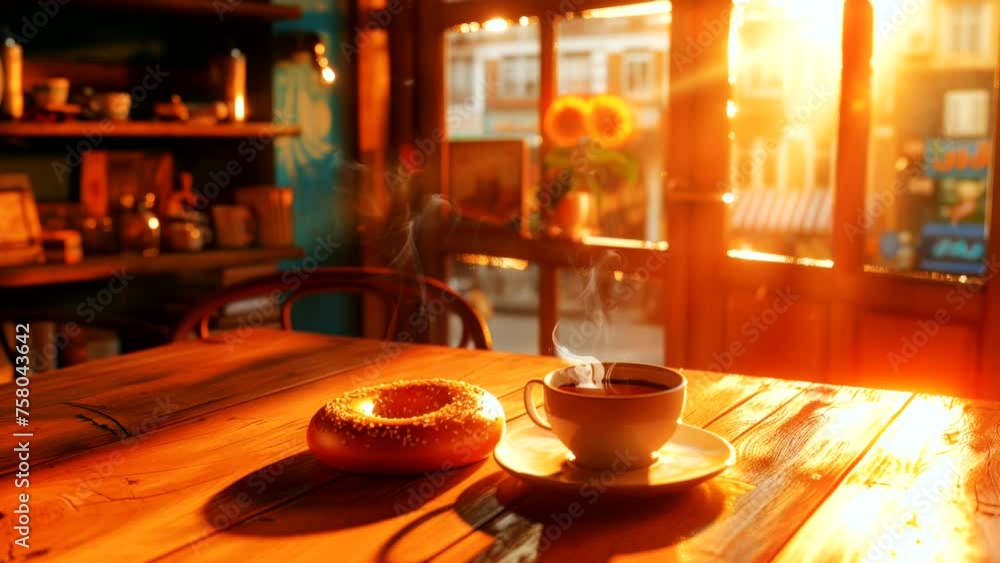 Tea and Bagel Delight: Indulging in a Warm Duo Tea and Bagel Delight: Indulging in a Warm Duo