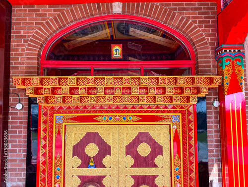 Karma Tekchen Zabsal Ling, Toronto Thrangu Centre, Tibetan Stupa and Shrine in March 2024, Aurora, Ontario, Canada. photo