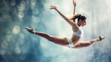 photo of young woman doing gymnastics, photoreaslistic