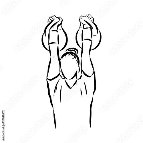 Kettlebell vector sketch icon isolated on background. Hand drawn Kettlebell icon.