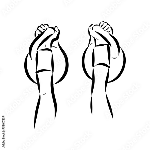 Kettlebell vector sketch icon isolated on background. Hand drawn Kettlebell icon.