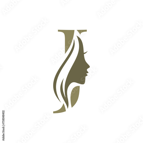 Letter J Beauty Face Logo
