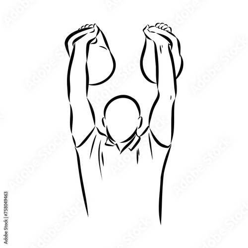 Kettlebell vector sketch icon isolated on background. Hand drawn Kettlebell icon.
