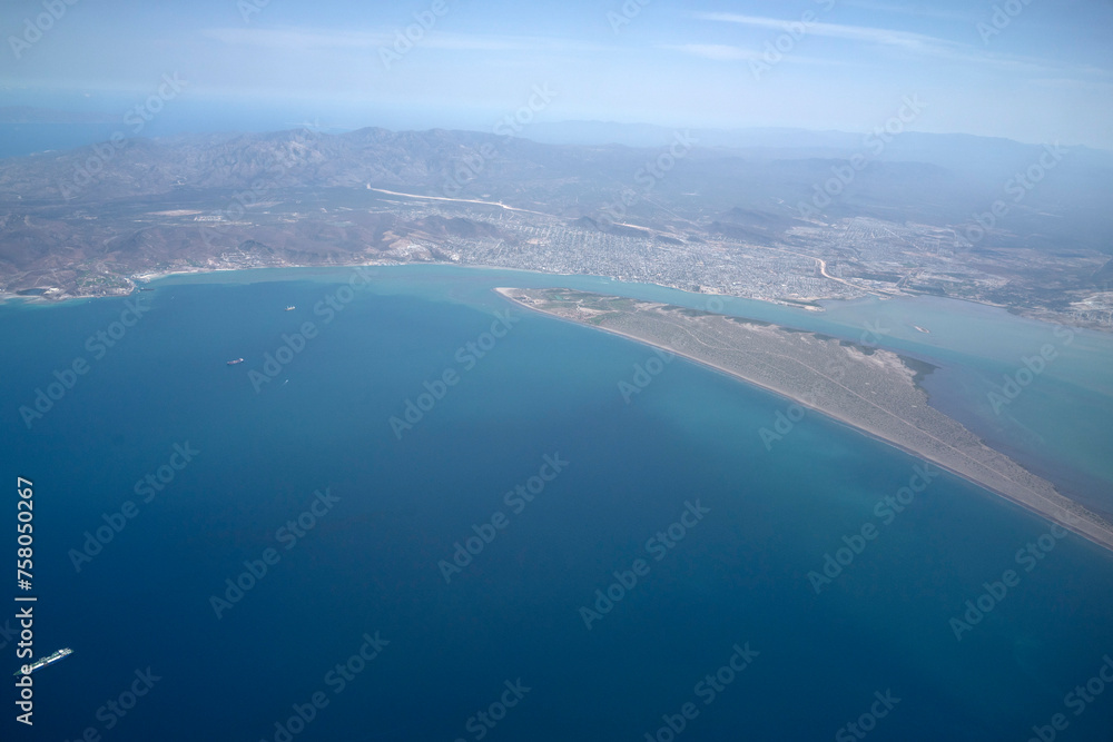El mogote la paz baja california sur aerial view from aircraft