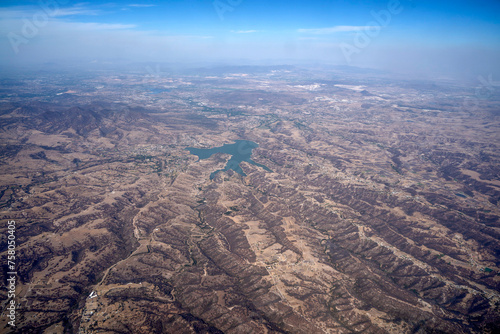 central mexico aerial view from airplane