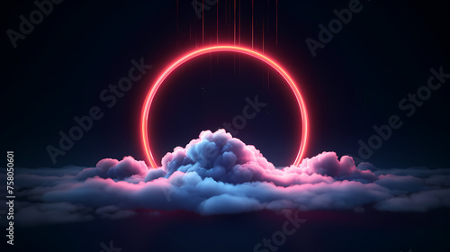 Glowing geometric shapes, neon effects and magical clouds © Derby