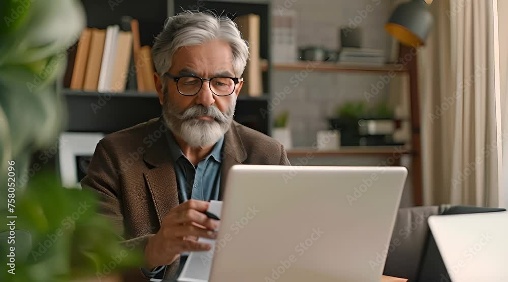 senior businessman is running a business using a laptop senior businessman is running a business using a laptop