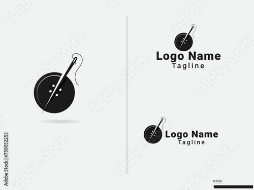 Tailor logo design. Dress. Black color. Tailor fashion logo design. Trimming Scissors. Tailor shop logo. Business. Fashion. Clothing business.