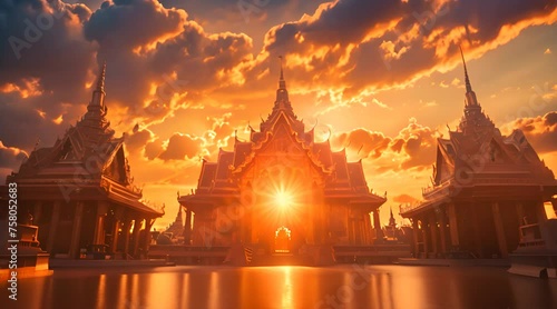 The famous marble temple with beautiful sunlight photo