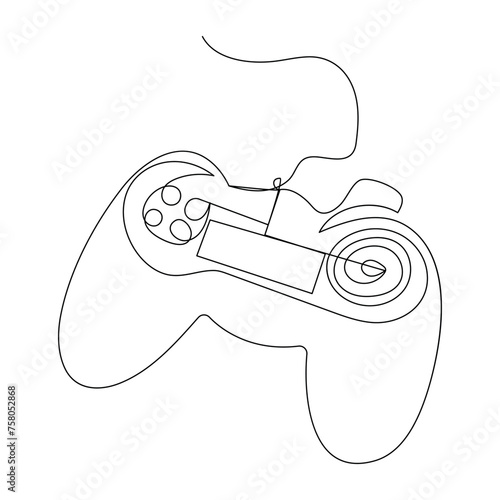 Game controller continuous one line drawing outline vector illustration

