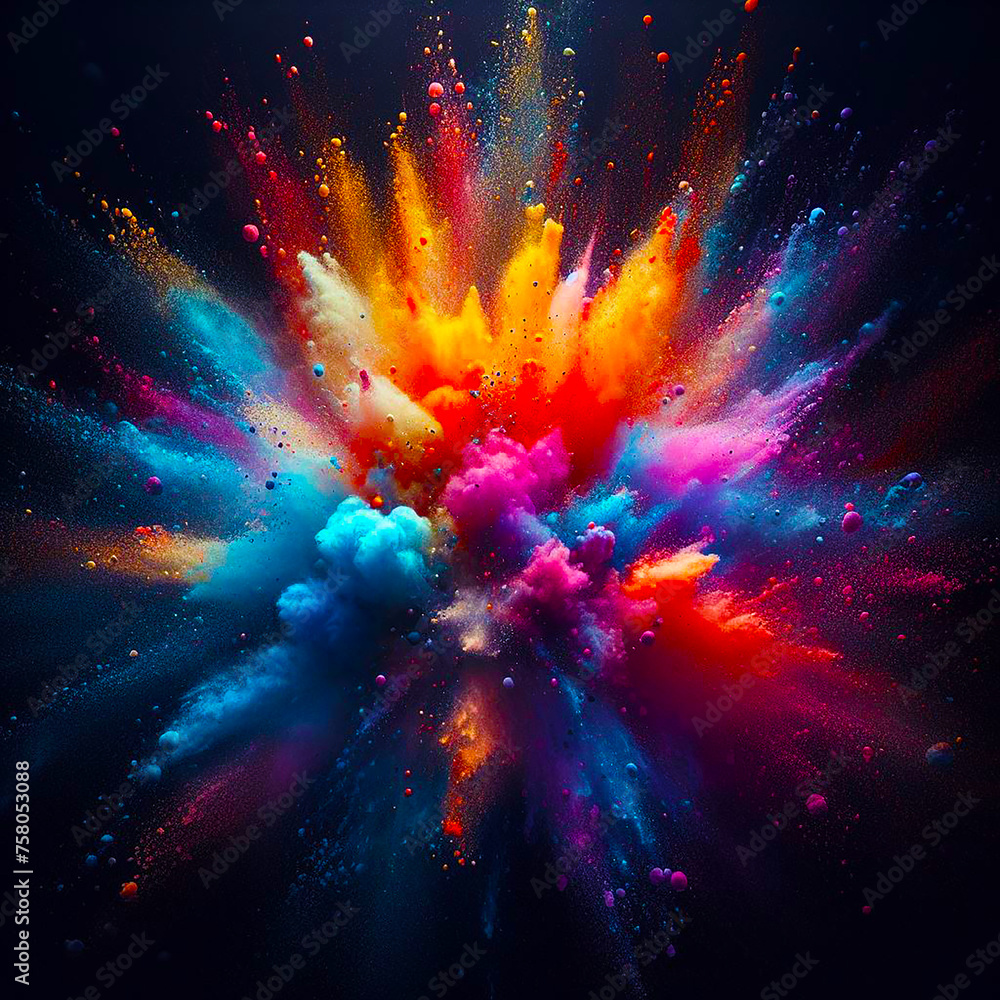 Create a Multicolor Powder Explosion About Holy Festival