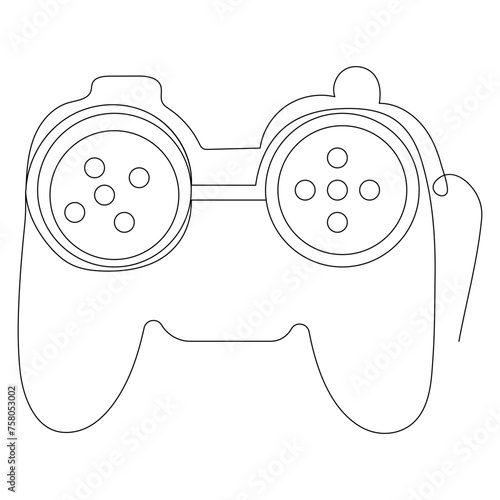 Game controller continuous one line drawing outline vector illustration
