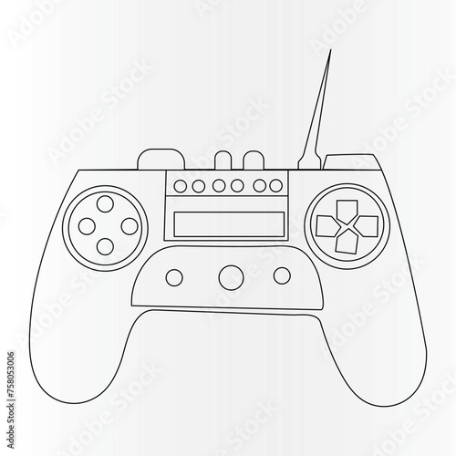 Game controller continuous one line drawing outline vector illustration
