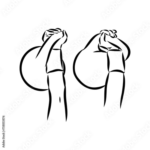 Kettlebell vector sketch icon isolated on background. Hand drawn Kettlebell icon.