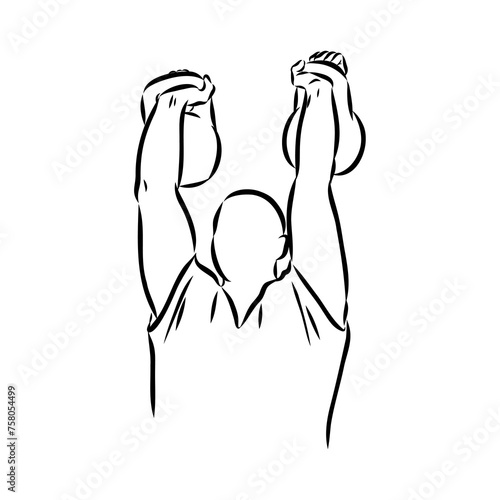 Kettlebell vector sketch icon isolated on background. Hand drawn Kettlebell icon.